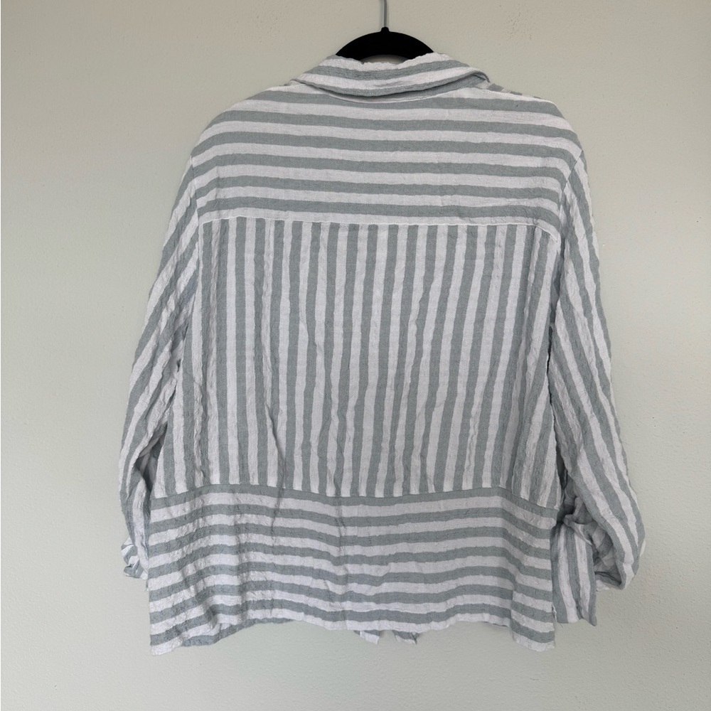 Jane + Delancey Women's Striped Button Coastal Nautical Beach Shirt Size Small - Picture 2 of 7